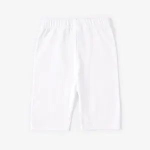 Toddler/Kid Girl Solid Color Cotton Leggings Shorts #1243614