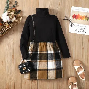 2pcs Kid Girl Turtleneck Tee and Plaid Skirt Set/ Sweater/ Hooded Fleece Coat