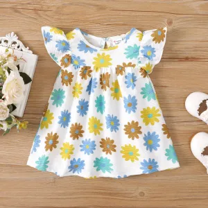 Baby Girl Allover Floral Print Textured Dress #1047380