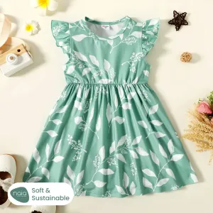 Baby Girl Allover Leaf Print Flutter-sleeve Naiaâ¢ Dress #221298