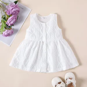 Baby Girl Cable Knit Button Up Tank Dress #1044836