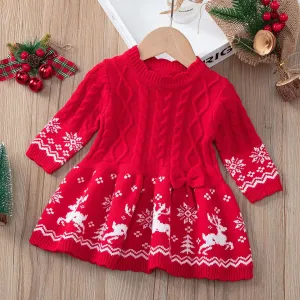 Baby Girl Christmas Sweet Sweater Dress #1092349
