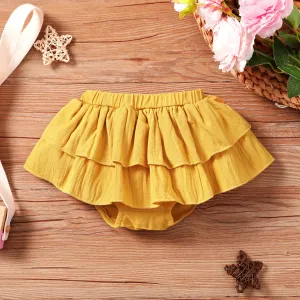 Baby Girl  Cute Ruffle Edge Cotton Skirt Dress Set #1322371