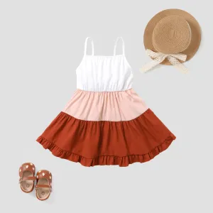Baby Girl Fashionable Colorblock Cami Dress #1317648