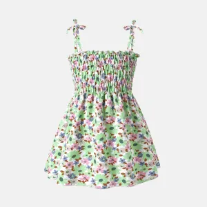 Baby Girl Floral Print Smocked Slip Dress #916051
