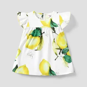 Baby Girl Girl Strawberry Print Flutter-sleeve Dress #1319180
