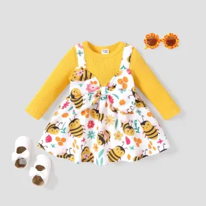 Baby Girl Honeybee Animal pattern 3D Bowknot  Dress #1197072