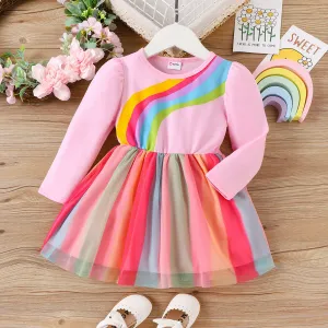 Baby Girl Rainbow Sweet Long Sleeve Dress #1058934