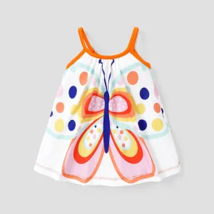 Baby Girl Sweet Butterfly Print Cami Dress #1317638