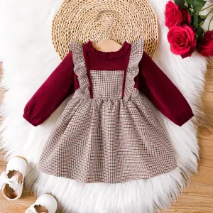 Baby Girl Sweet Grid/Houndstooth Agaric Edge Dress #1066210