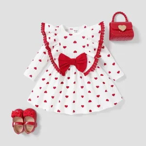 Baby Girl Sweet Heart-shaped Ruffle Dress #1168578