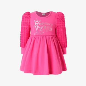 Baby Girl Sweet Stitching Letter Dress #1169142