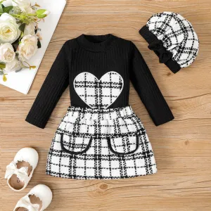 Baby Girl Tweed Long-sleeve Dress / Skirt Sets #1060054