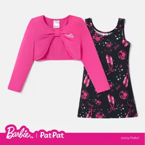 Barbie Kid Girl 2pcs Naiaâ¢ Allover Print Tank Dress and Long-sleeve High Low Top Set #1054473