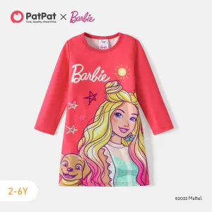 Barbie Toddler Girl Stripe Unicorn/ Character Print Long-sleeve Dress #212214