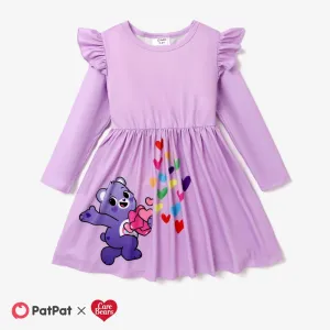 Care Bears Toddler Girl Digital Print Flutter-sleeve Dress #1095640
