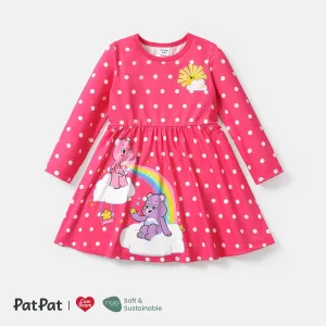 Care Bears Toddler Girl Rainbow/Heart Print/Polks dots Long-sleeve Dress #720699