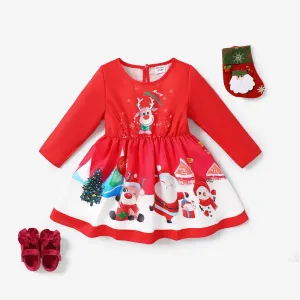 Christmas Baby Girl Cute Allover print Dress #1192954