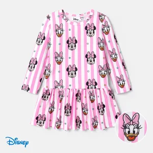 Disney Mickey and Friends Toddler Girl Polka Dot/Stripe Digital Print Dress #1068436