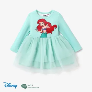 Disney Princess Toddler Girl Character Naiaâ¢ Print Long-sleeve Mesh Overlay Fairy Tulle Dress #1170942