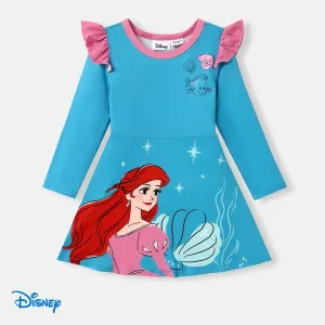 Disney Princess Toddler Girl Character Print Ruffled Long-sleeve Dress #1058086