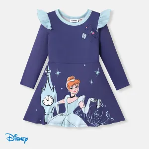 Disney Princess Toddler Girl Character Print Ruffled Long-sleeve Dress #1058089