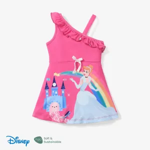 Disney Princess Toddler Girl's Off-shoulder Suspender Ruffled Waist Dress #1321625