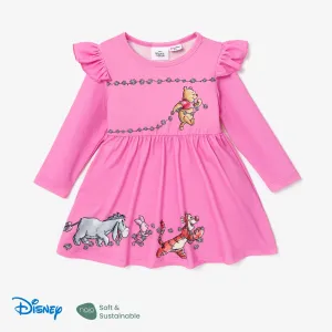 Disney Winnie the Pooh Toddler Girl Naiaâ¢ Character Print Ruffled Long-sleeve Dress #1316803