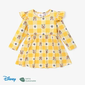 Disney Winnie the Pooh Toddler Girl Naiaâ¢ Character Print Ruffled Long-sleeve Dress #1316804