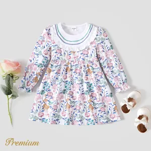 Elegant Toddler Girl Floral Dress with Ruffle Edge #1056710