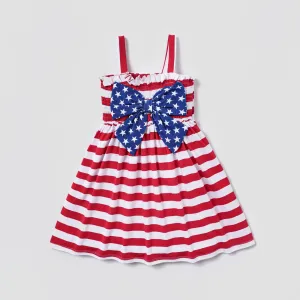 Independence Day Baby Girl 95% Cotton Bow Front Smocked Slip Dress #919988