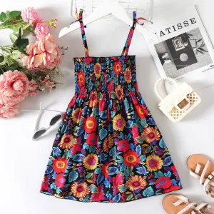 Kid Girl Allover Floral Print Sling Dress #925334