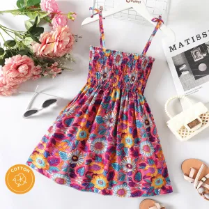 Kid Girl Allover Floral Print Sling Dress #925394