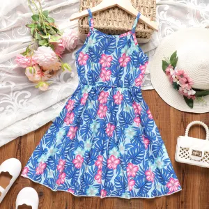 Kid Girl Boho Floral & Plant Print Slip Dress #917284
