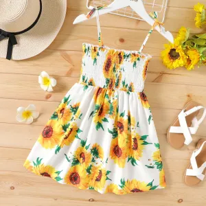 Kid Girl Floral Print Smocked Slip Dress #784509
