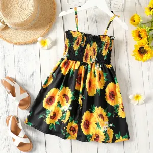 Kid Girl Floral Print Smocked Slip Dress #784522