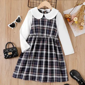 Kid Girl Plaid Long-sleeve Dress #1052627