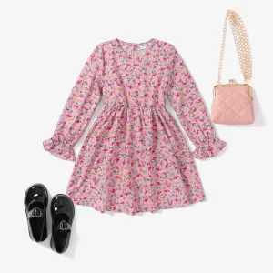 Kid Girl Sweet Plants and Floral Dress #1190294