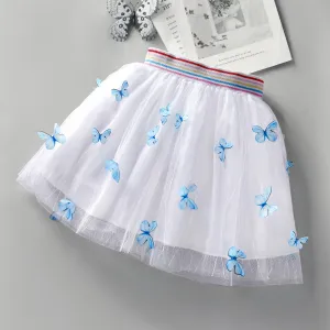 Kid Girls Sweet Hyper-Tactile 3D Butterfly Mesh Dress/Skirt #1331366