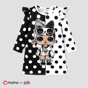L.O.L. SURPRISE! Toddler Girl Polka Dots Colorblock Ruffled Long-sleeve Dress #1087984