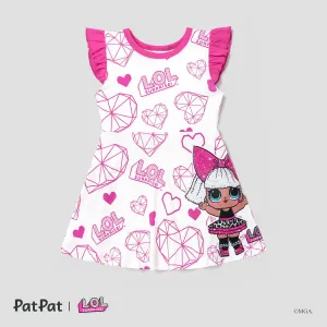 L.O.L. SURPRISE! Toddler Girls Mother's Day 1pc Graphic Print Little Flying Sleeve Dress #1317545
