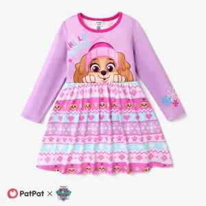 PAW Patrol Toddler Girl Christmas Character Print Long-sleeve Dress