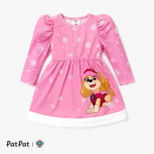 PAW Patrol Toddler Girl Snowflake Positioning Puff-sleeve Dress #1171729