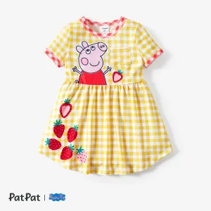 Peppa Pig Toddler Girl Summer Fruit/Grid/Stripe Pattern Dress #1321544