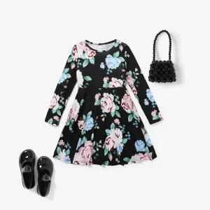 Sweet Kid Girl's Floral Medium Thickness Dress Set #1198307