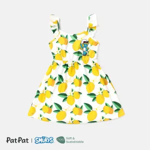 The Smurfs Toddler Girl Naiaâ¢ Stripe/Lemon & Character Print Tank Dress #1038954