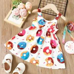 Toddler Girl Allover Donuts Print Tank Dress #910166