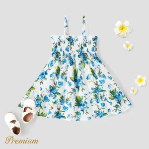 Toddler Girl Allover Floral Print Smocked Slip Dress #1042798