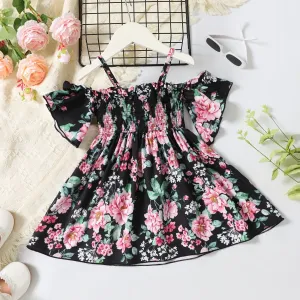 Toddler Girl Allover Floral Print Smocked Slip Dress #1107542