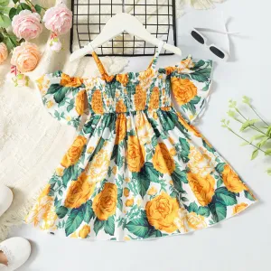Toddler Girl Allover Floral Print Smocked Slip Dress #1107548